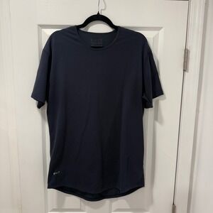 BYLT Premium Basics Navy Blue T Shirt L Lux Workout Tee Solid Short Sleeve Solid